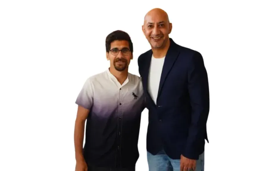 أحمد وجيه عامر مع المعلق الكبير أيمن الكاشف